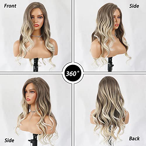 Curly blonde brown reverse ombre wig - Image 11