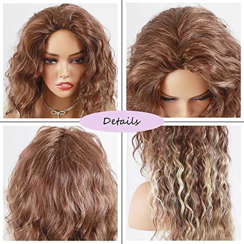 Curly blonde brown reverse ombre wig - Image 23