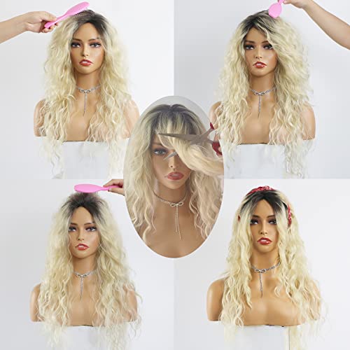Curly blonde brown reverse ombre wig - Image 28