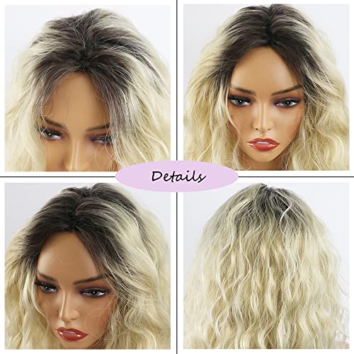 Curly blonde brown reverse ombre wig - Image 29