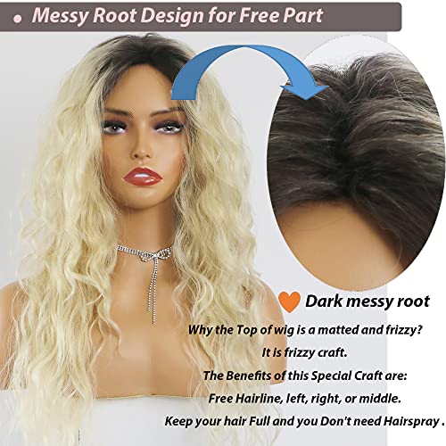 Curly blonde brown reverse ombre wig - Image 31