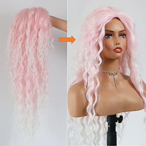 Curly blonde brown reverse ombre wig - Image 34