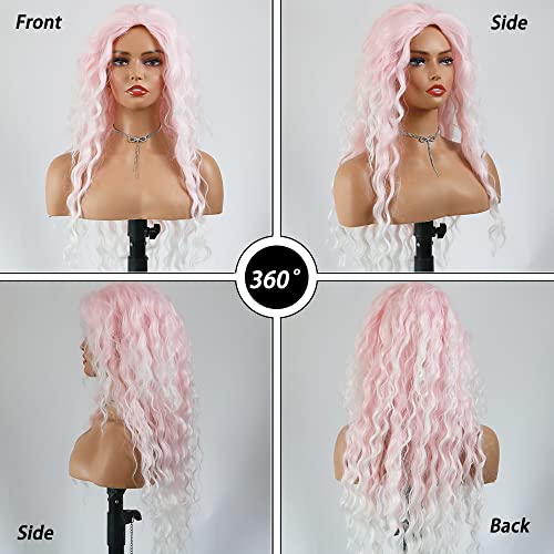 Curly blonde brown reverse ombre wig - Image 35