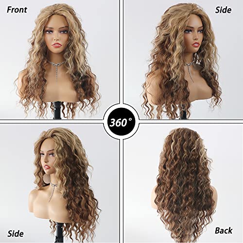 Curly blonde brown reverse ombre wig - Image 4