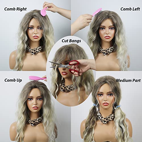 Curly blonde brown reverse ombre wig - Image 45