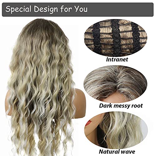 Curly blonde brown reverse ombre wig - Image 48