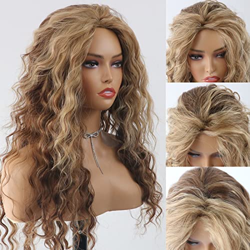 Curly blonde brown reverse ombre wig - Image 5