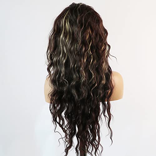 Curly blonde brown reverse ombre wig - Image 52