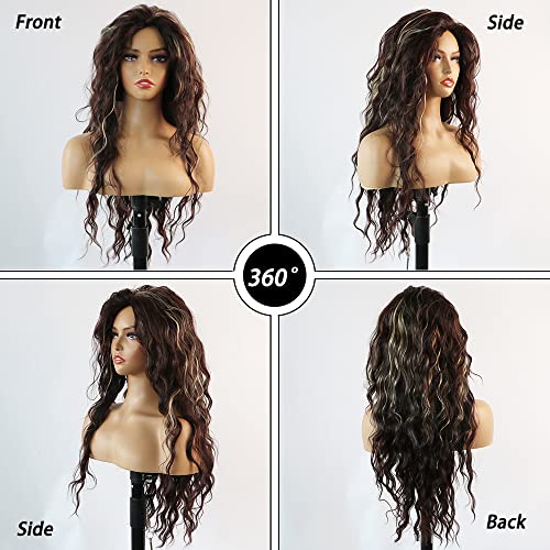 Curly blonde brown reverse ombre wig - Image 53
