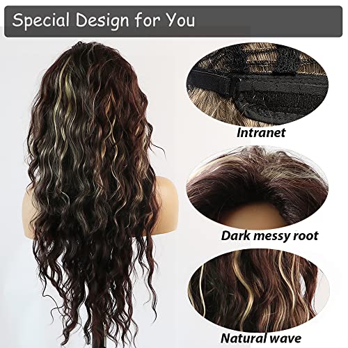 Curly blonde brown reverse ombre wig - Image 54