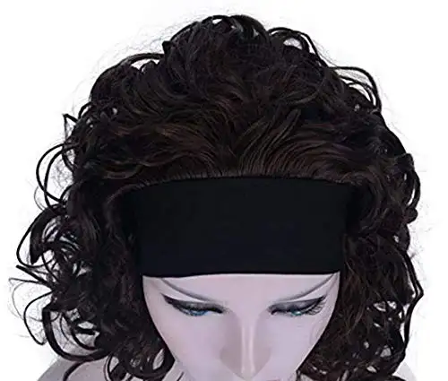Curly Chestnut Brown Headband Wig - Image 3