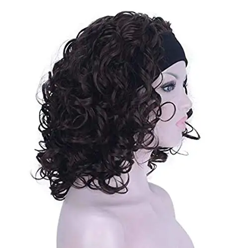 Curly Chestnut Brown Headband Wig - Image 6