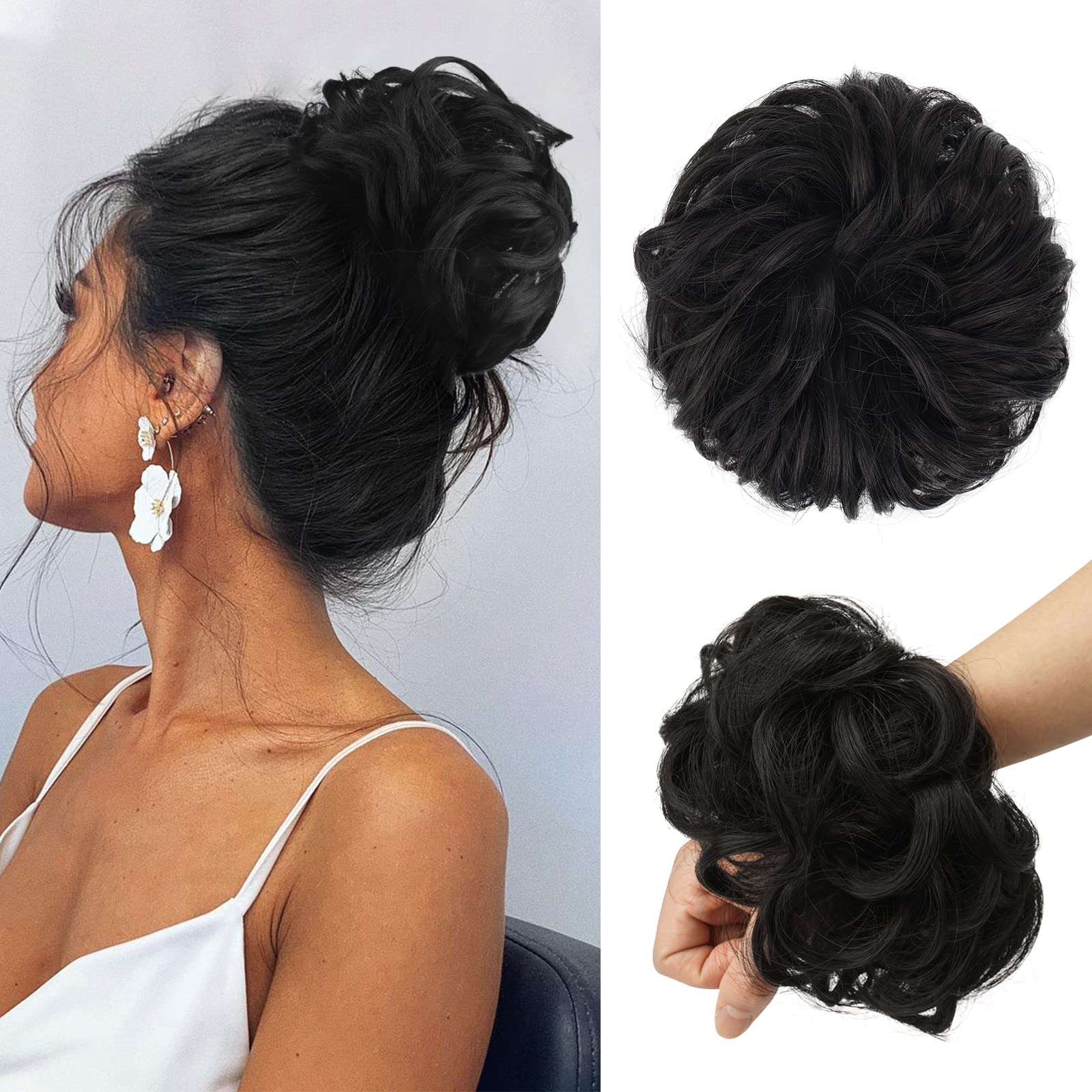 Curly Large Hair Bun Scrunchie Extension - Image 17