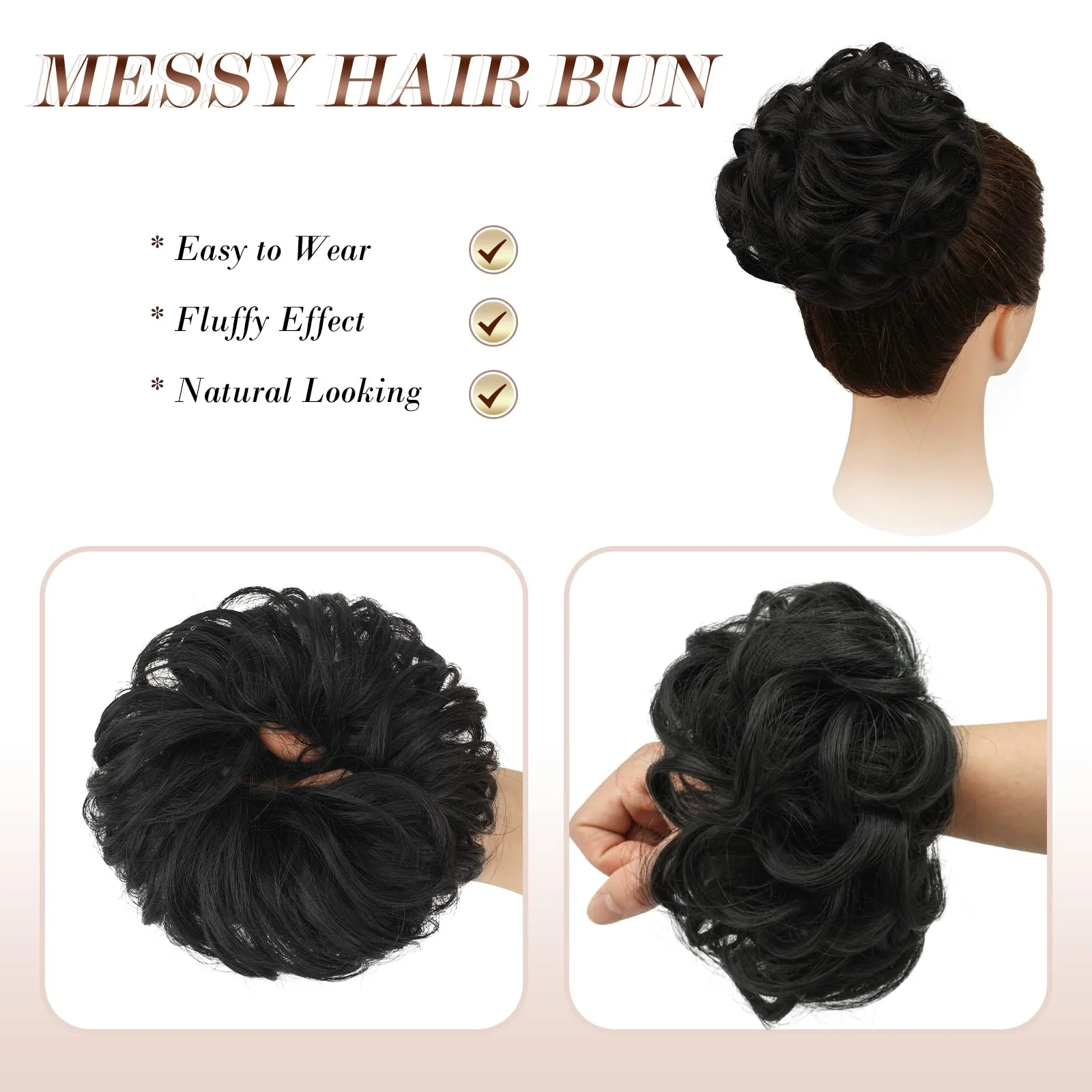 Curly Large Hair Bun Scrunchie Extension - Image 19