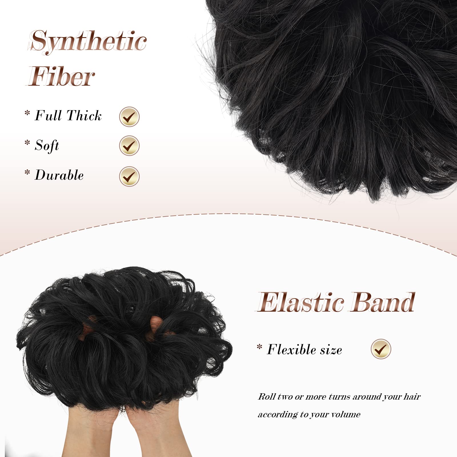 Curly Large Hair Bun Scrunchie Extension - Image 20