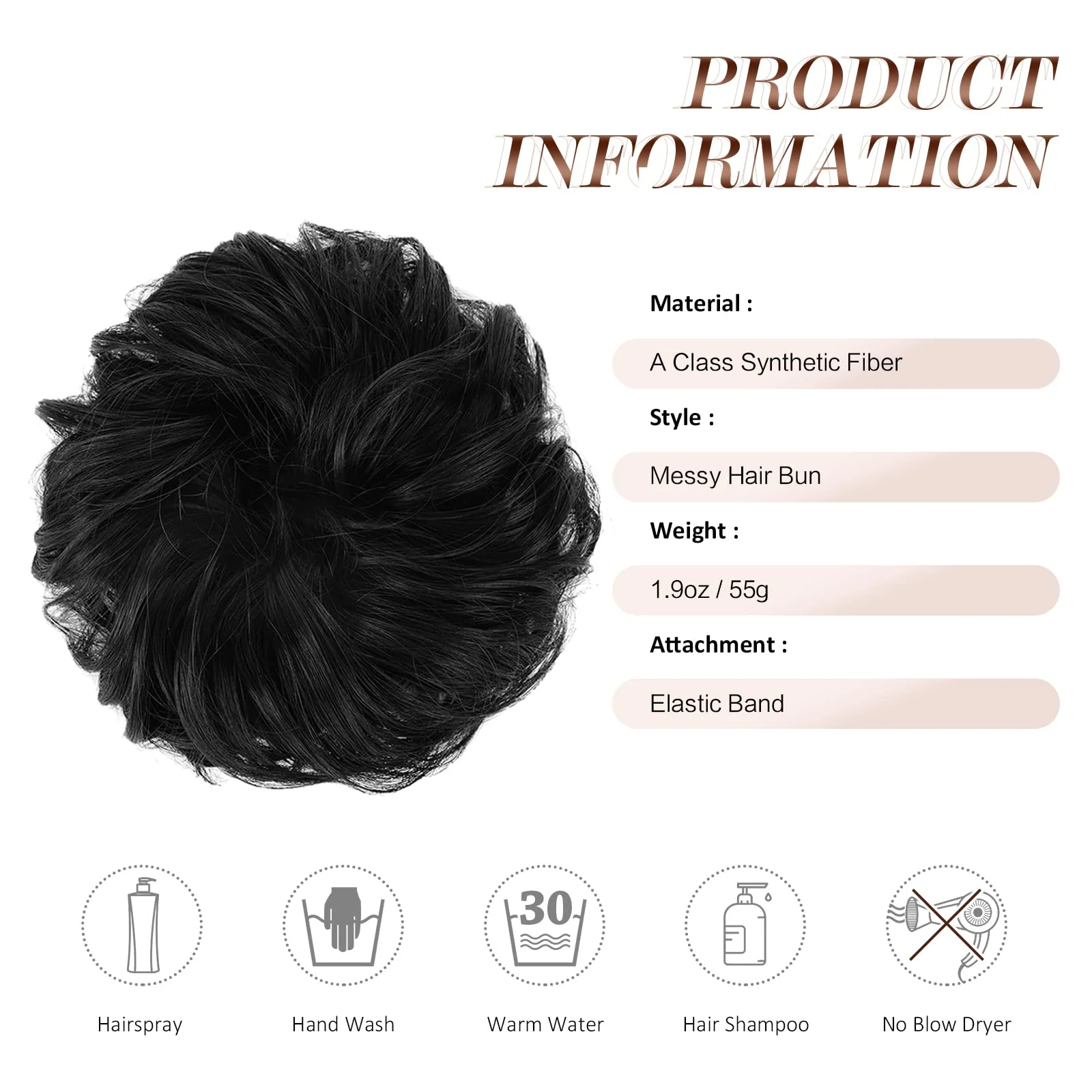 Curly Large Hair Bun Scrunchie Extension - Image 21