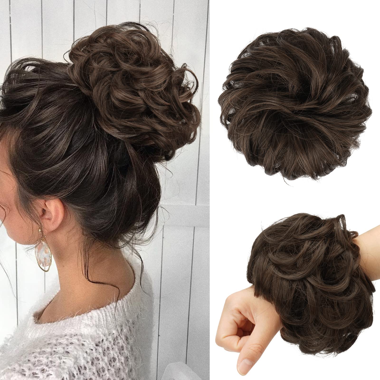 Curly Large Hair Bun Scrunchie Extension - Image 23