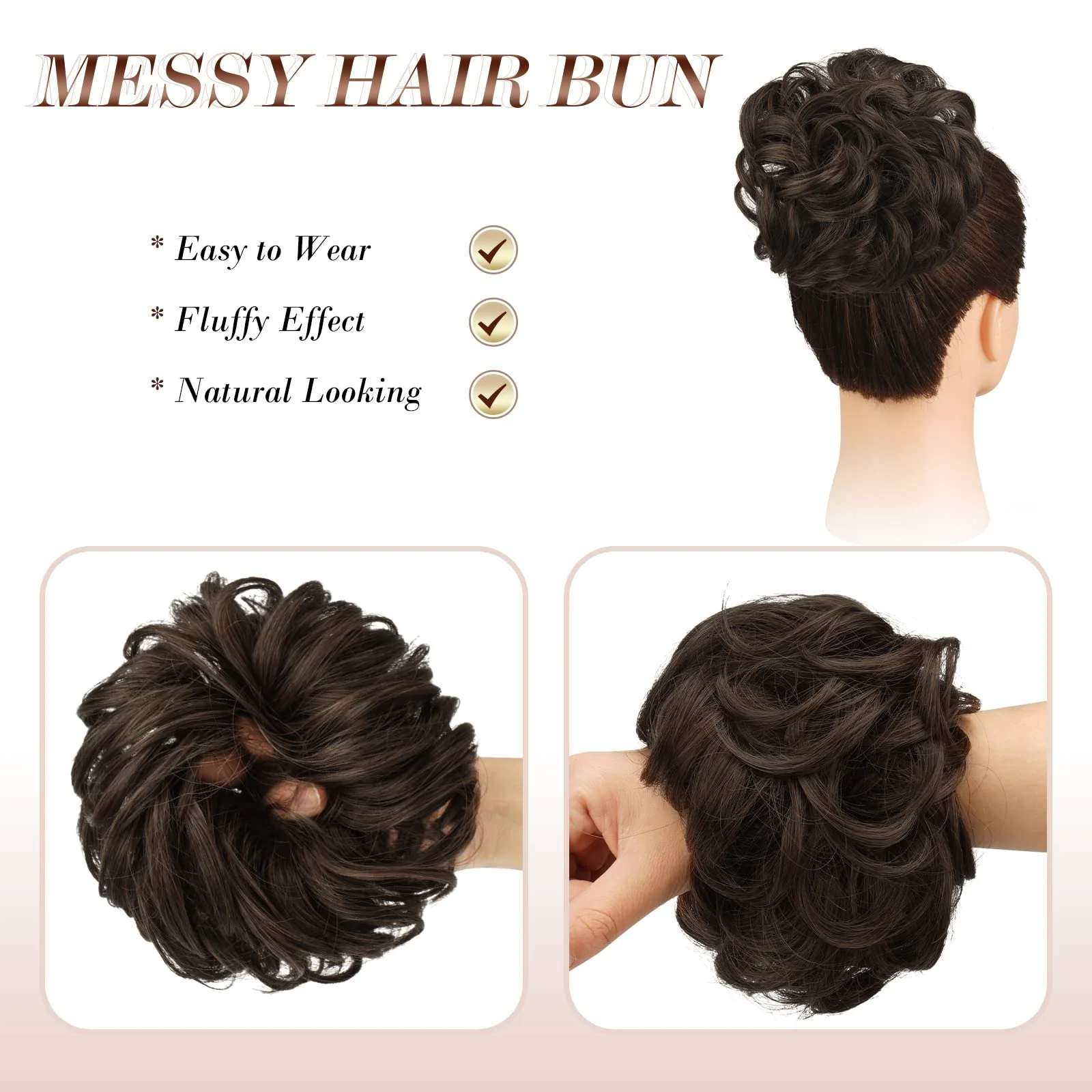 Curly Large Hair Bun Scrunchie Extension - Image 25