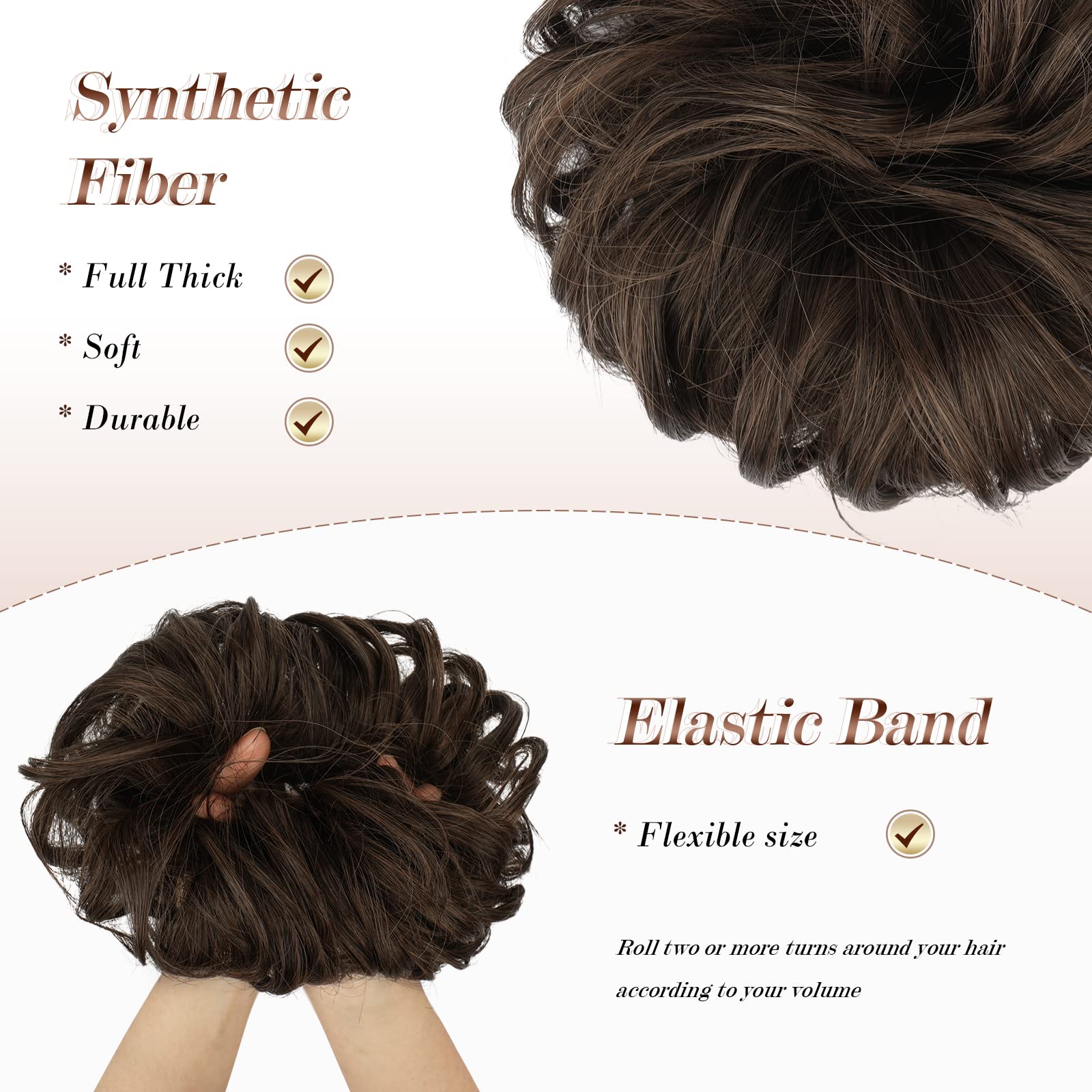 Curly Large Hair Bun Scrunchie Extension - Image 26