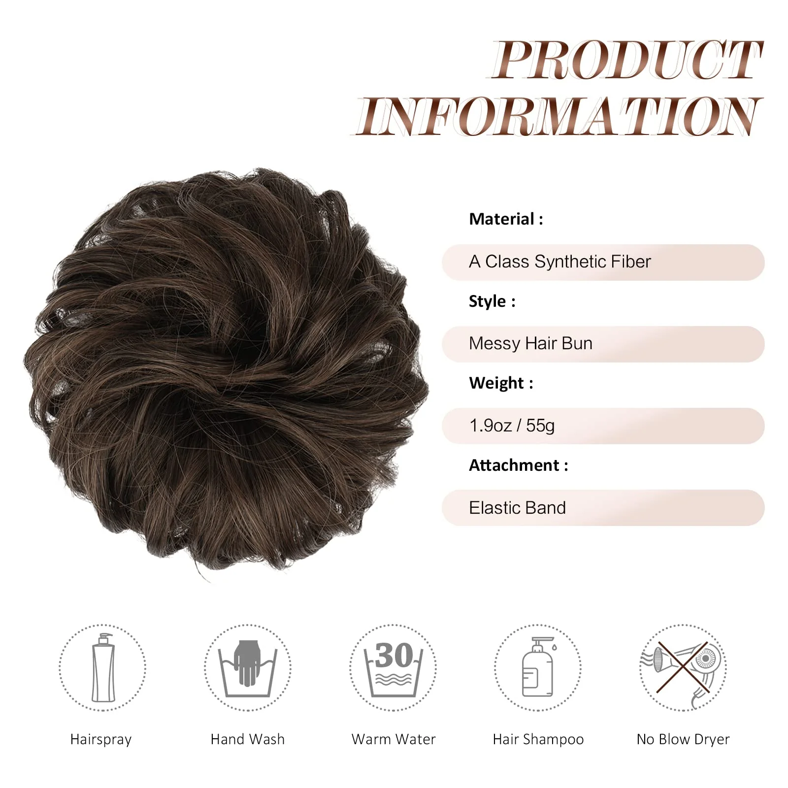 Curly Large Hair Bun Scrunchie Extension - Image 27