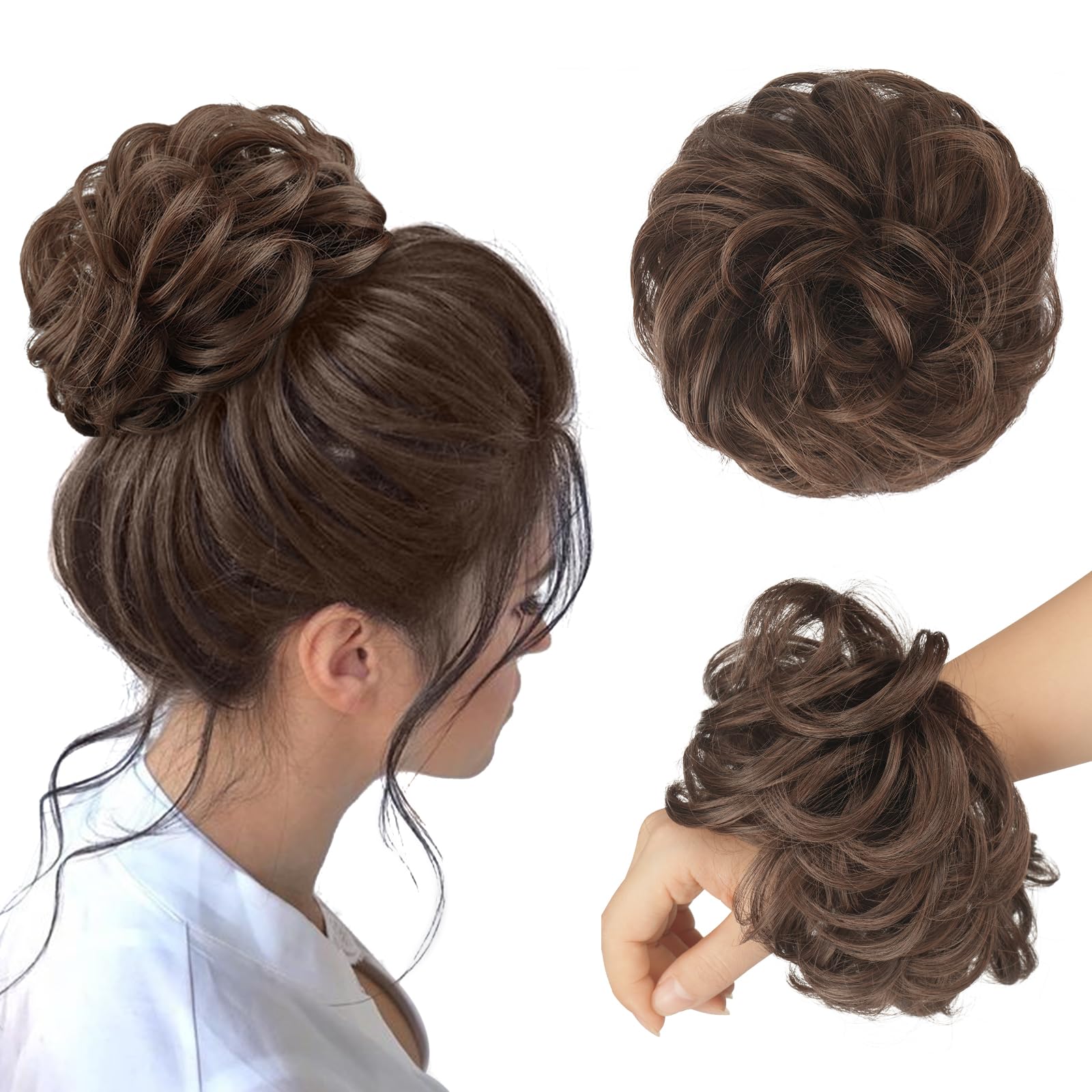 Curly Large Hair Bun Scrunchie Extension - Image 33
