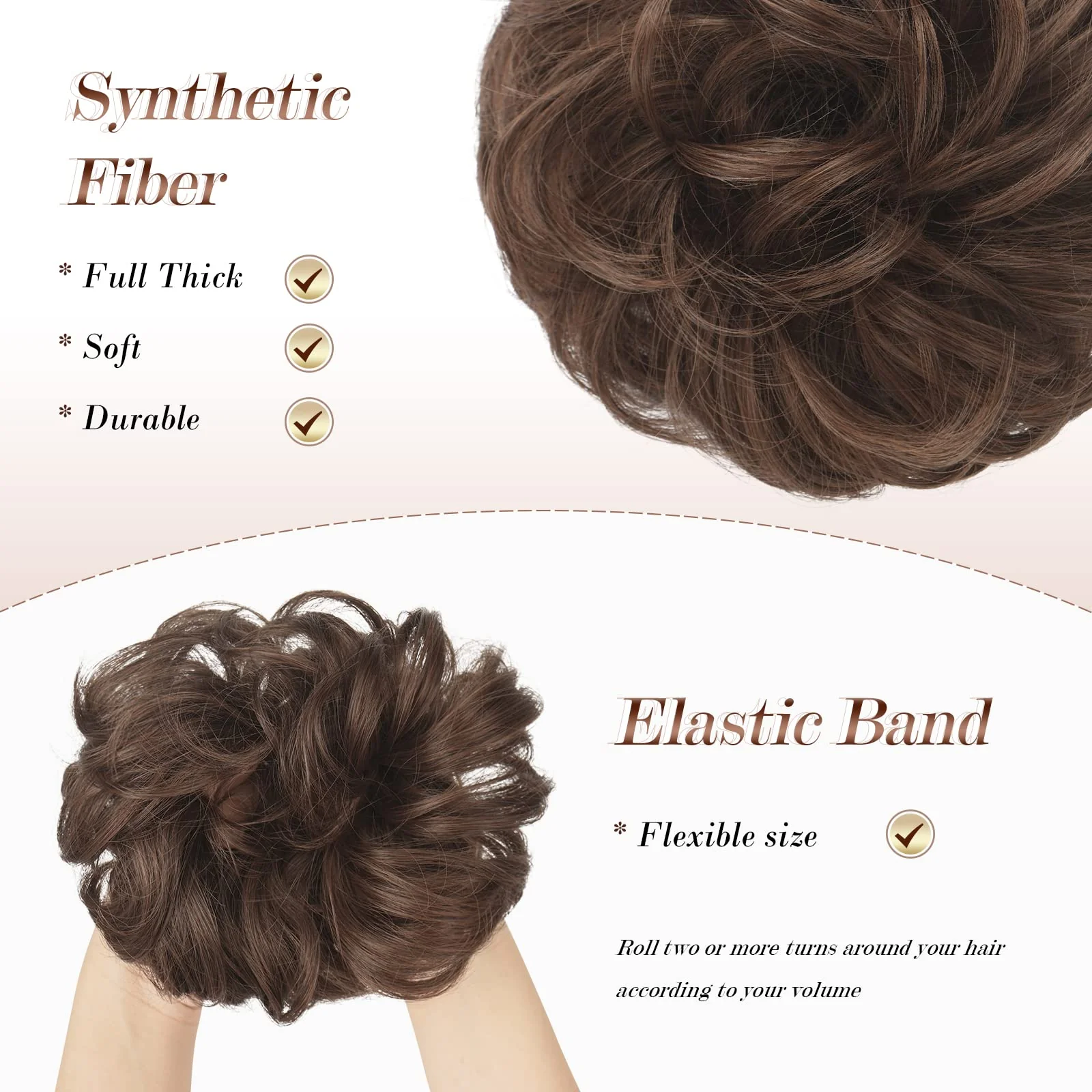 Curly Large Hair Bun Scrunchie Extension - Image 35
