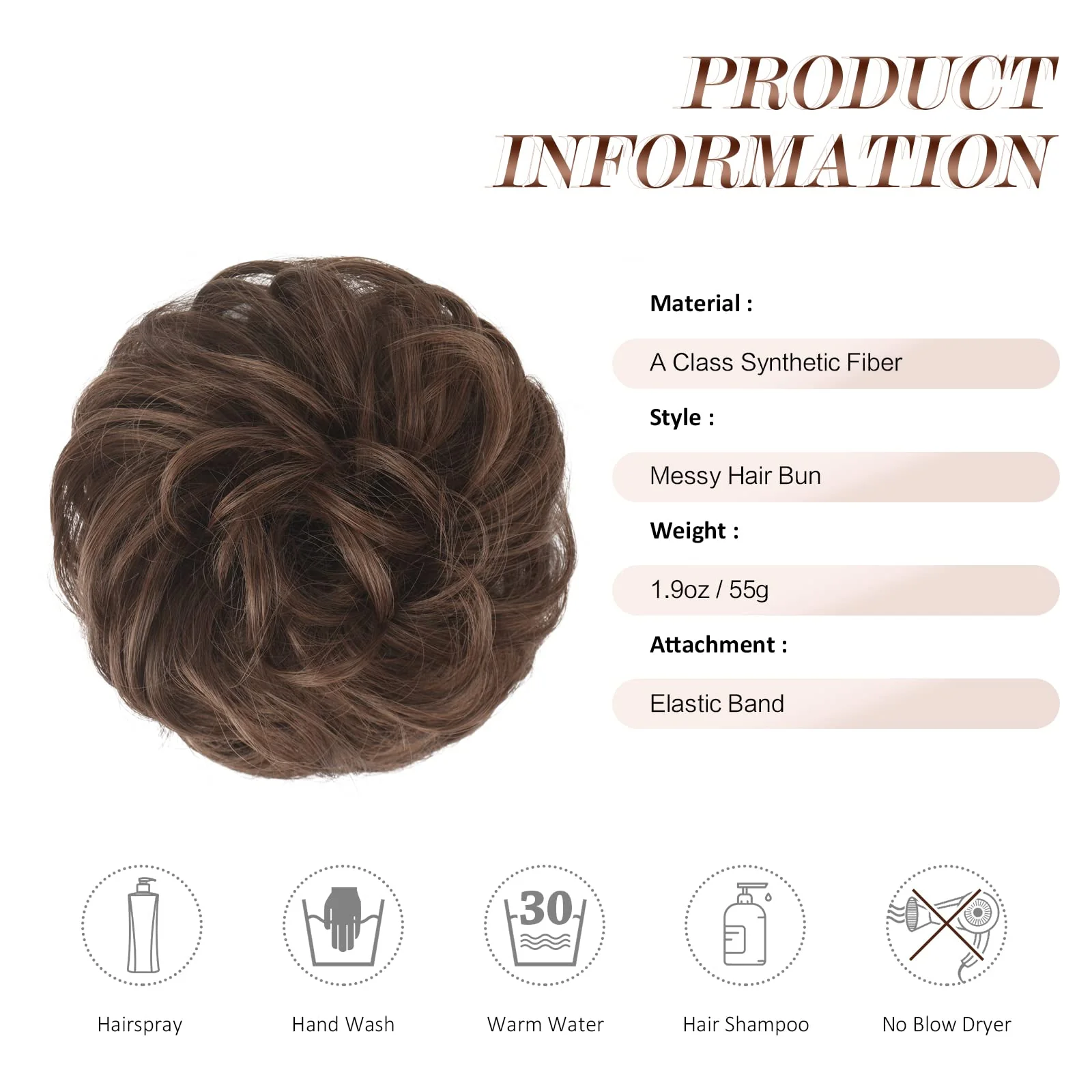 Curly Large Hair Bun Scrunchie Extension - Image 36