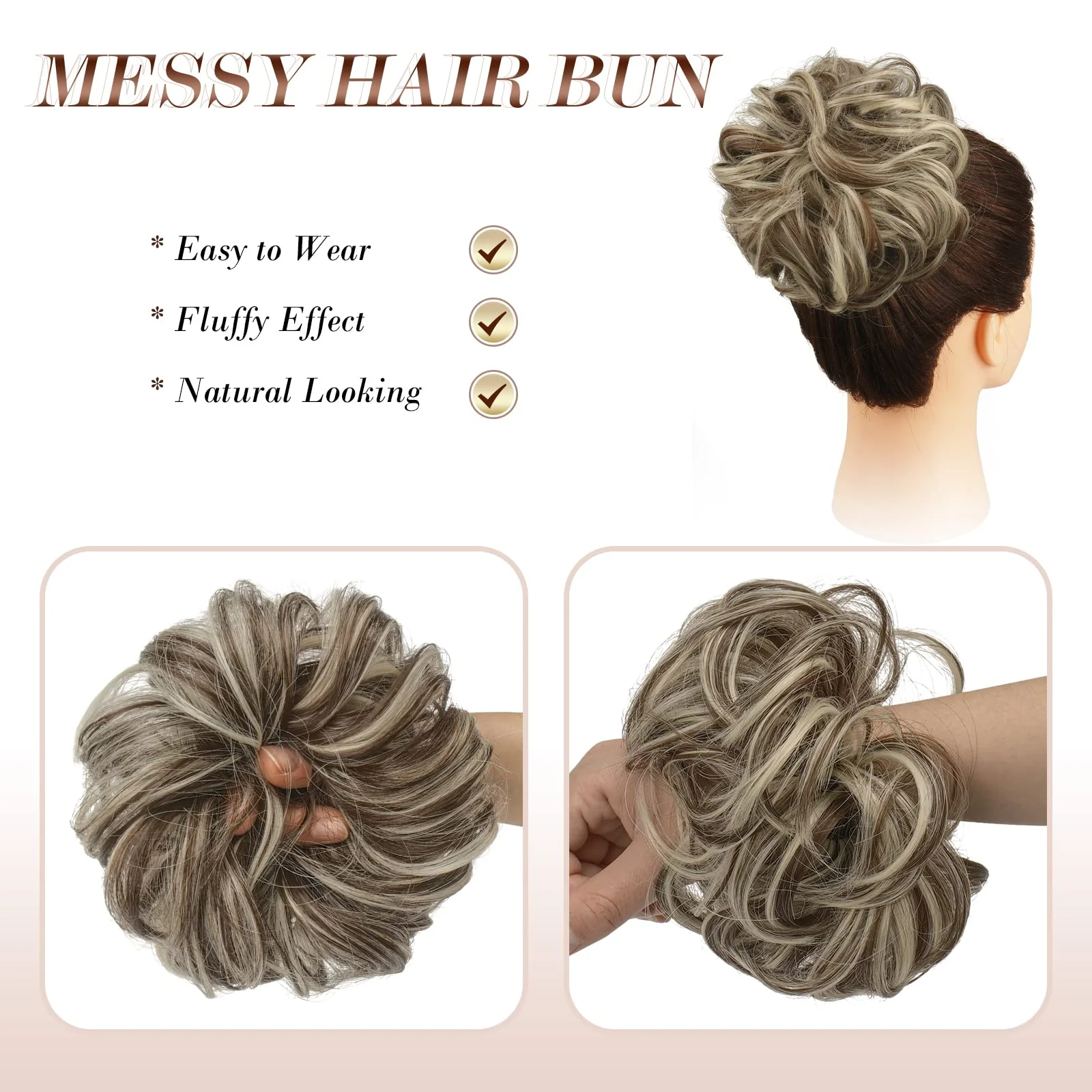 Curly Large Hair Bun Scrunchie Extension - Image 49