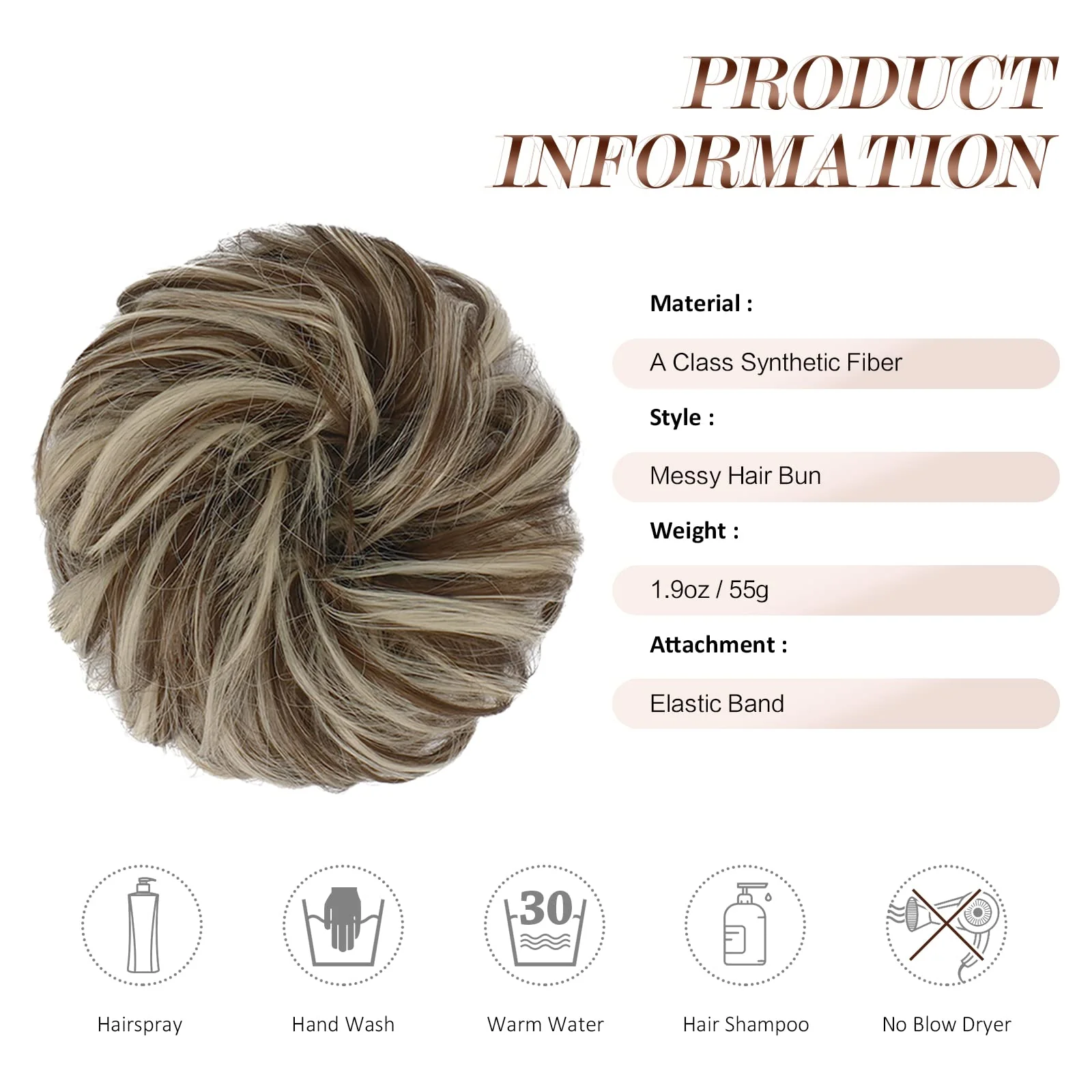 Curly Large Hair Bun Scrunchie Extension - Image 51