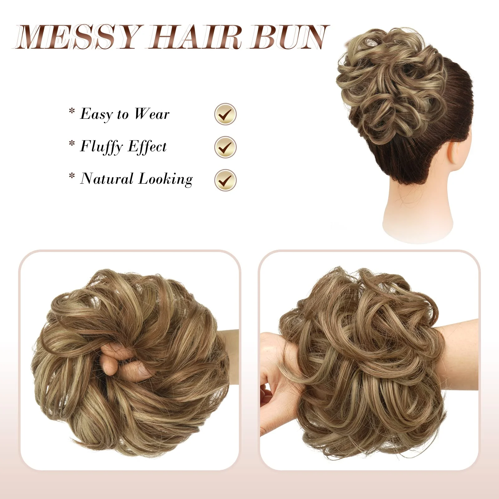 Curly Large Hair Bun Scrunchie Extension - Image 89