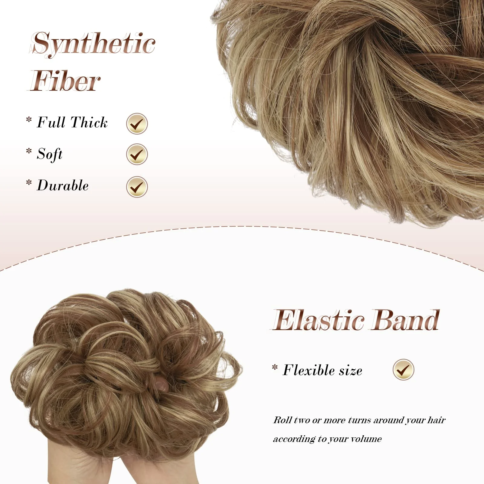Curly Large Hair Bun Scrunchie Extension - Image 90