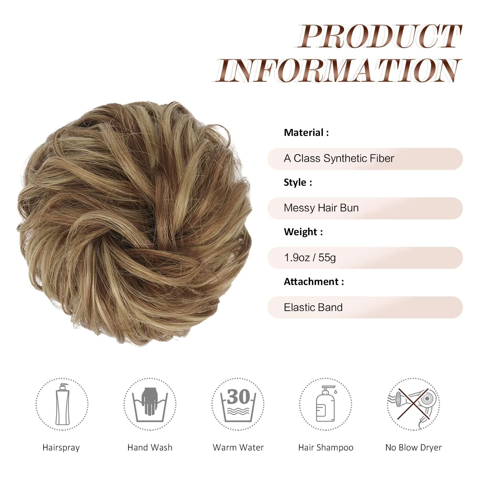 Curly Large Hair Bun Scrunchie Extension - Image 91