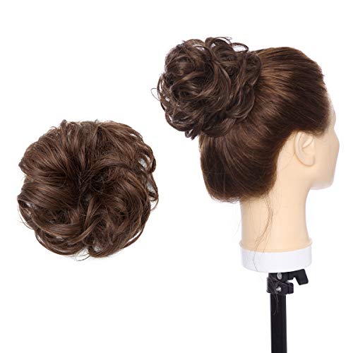 Curly Messy Hair Bun Extension Updo Hairpiece - Image 100