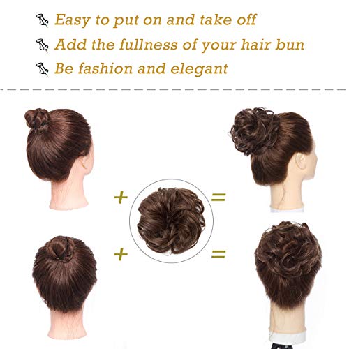 Curly Messy Hair Bun Extension Updo Hairpiece - Image 105