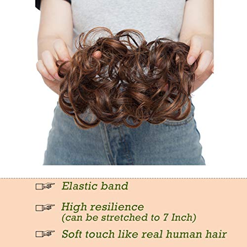 Curly Messy Hair Bun Extension Updo Hairpiece - Image 109