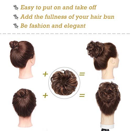 Curly Messy Hair Bun Extension Updo Hairpiece - Image 111
