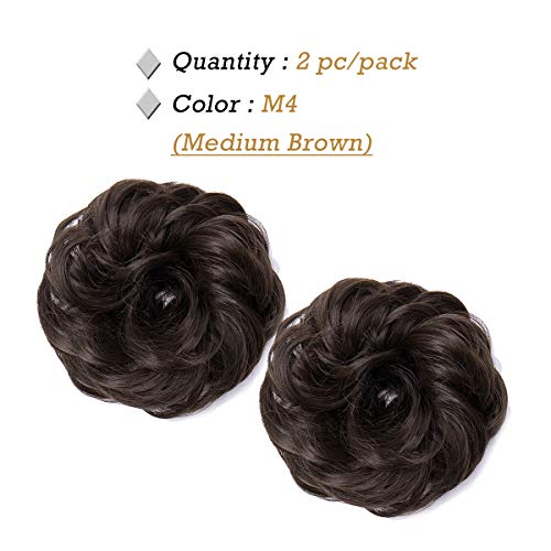 Curly Messy Hair Bun Extension Updo Hairpiece - Image 125