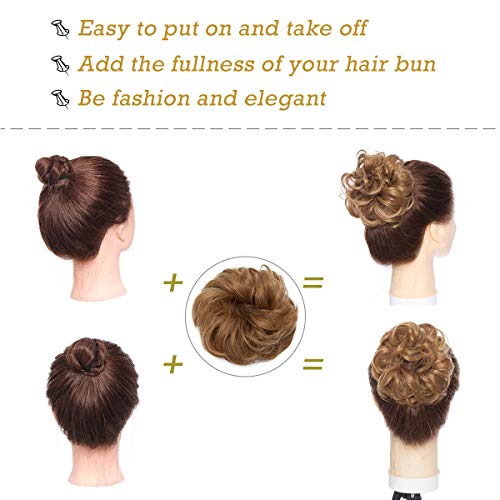 Curly Messy Hair Bun Extension Updo Hairpiece - Image 13