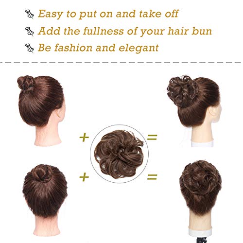 Curly Messy Hair Bun Extension Updo Hairpiece - Image 135