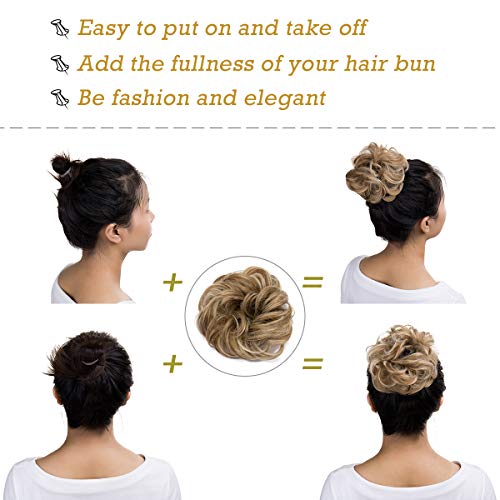 Curly Messy Hair Bun Extension Updo Hairpiece - Image 141