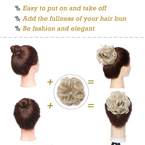 Curly Messy Hair Bun Extension Updo Hairpiece - Image 20