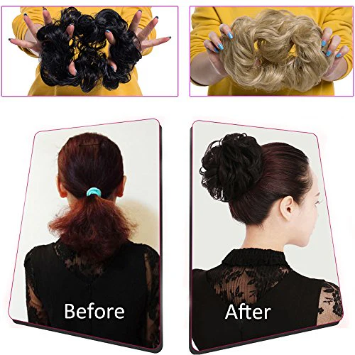 Curly Messy Hair Bun Extension Updo Hairpiece - Image 26