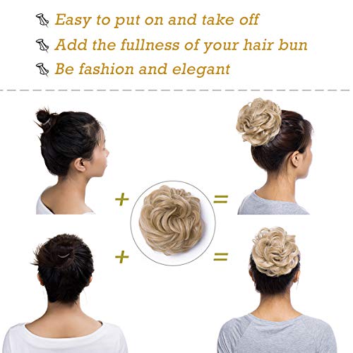 Curly Messy Hair Bun Extension Updo Hairpiece - Image 32