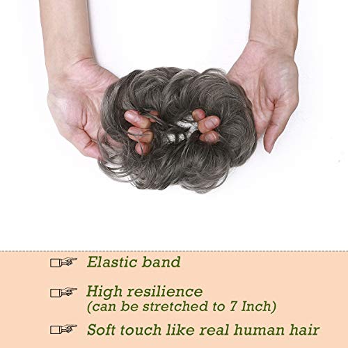 Curly Messy Hair Bun Extension Updo Hairpiece - Image 35