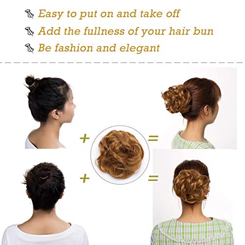 Curly Messy Hair Bun Extension Updo Hairpiece - Image 43