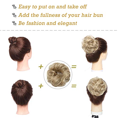 Curly Messy Hair Bun Extension Updo Hairpiece - Image 49