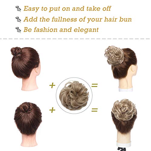 Curly Messy Hair Bun Extension Updo Hairpiece - Image 61
