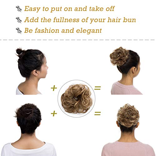 Curly Messy Hair Bun Extension Updo Hairpiece - Image 73