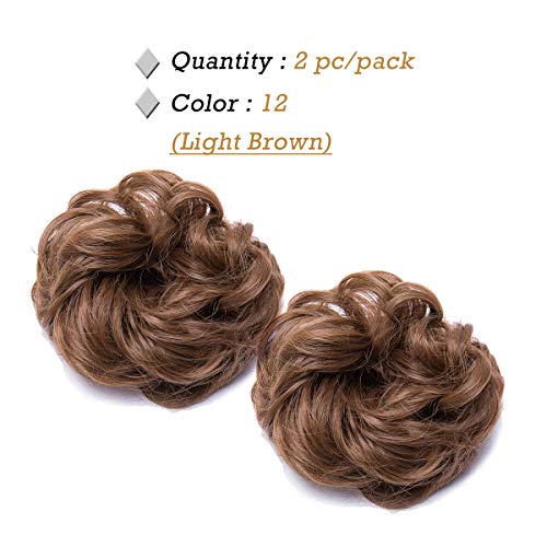 Curly Messy Hair Bun Extension Updo Hairpiece - Image 75
