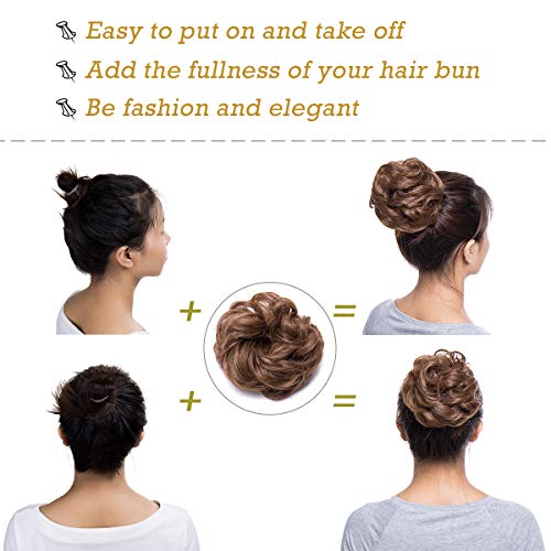 Curly Messy Hair Bun Extension Updo Hairpiece - Image 79